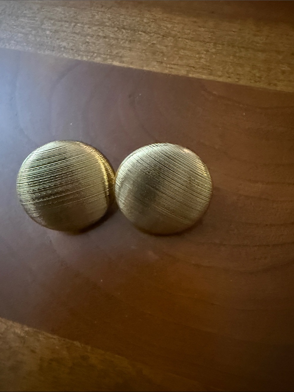 Gold Textured Round Clip-On Earrings